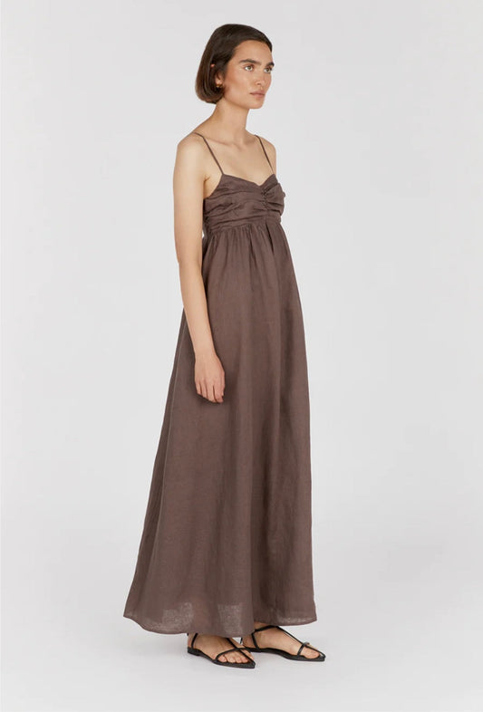 Brown Linen Dress | Maxi Dress | Linen Dress | Linen Clothing | 100% Organic Linen