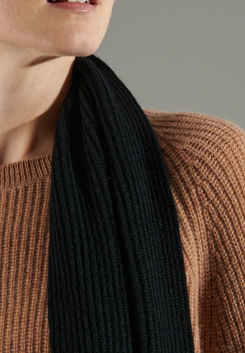 Écharpe cachemire 4 fils noir - UNI 10