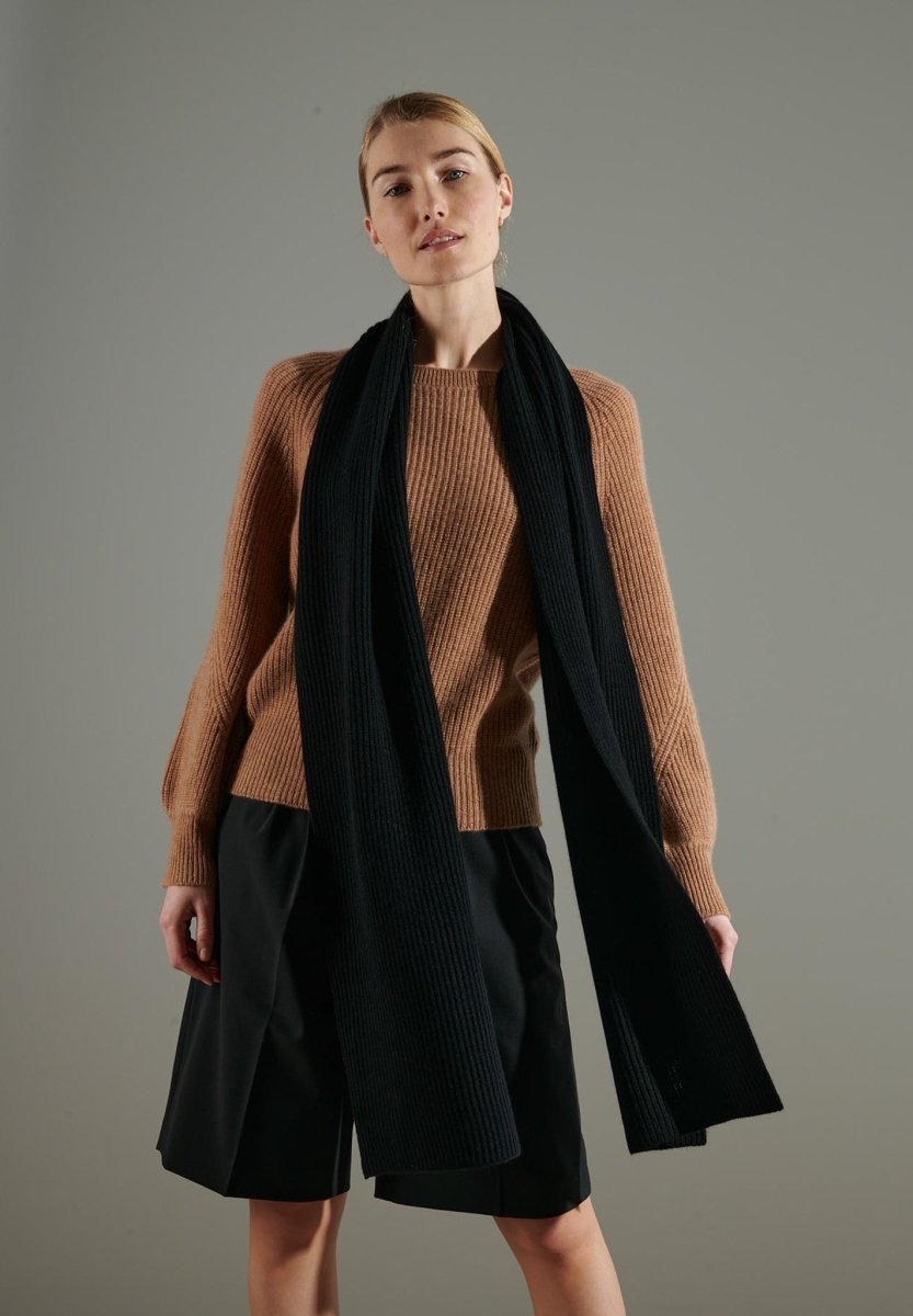 Écharpe cachemire 4 fils noir - UNI 10